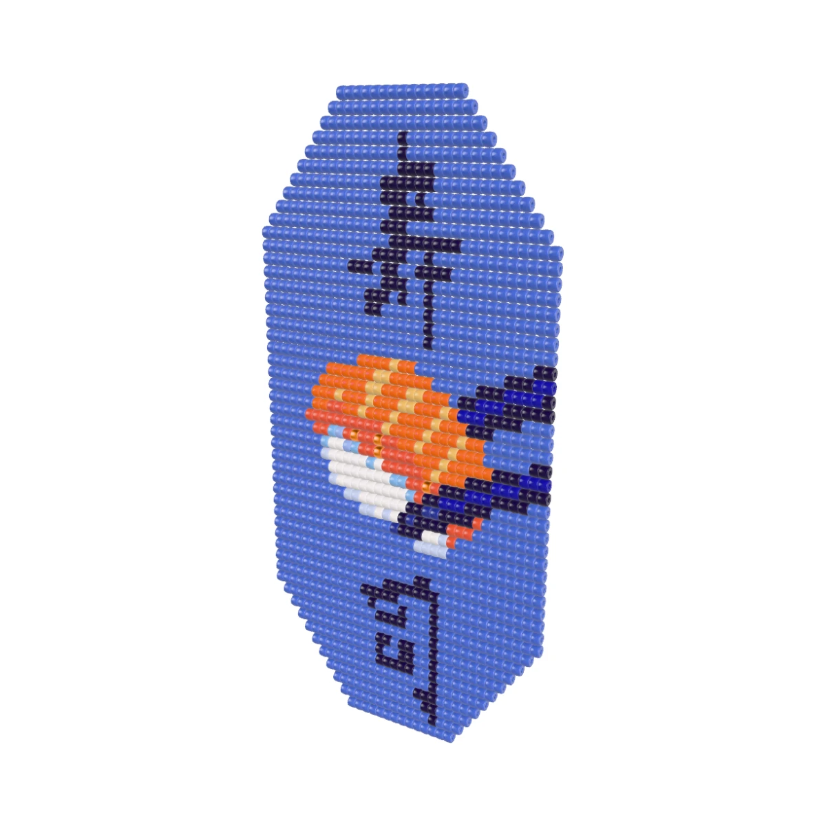 Sushi beads loom badge: Loom & flat: Turned
