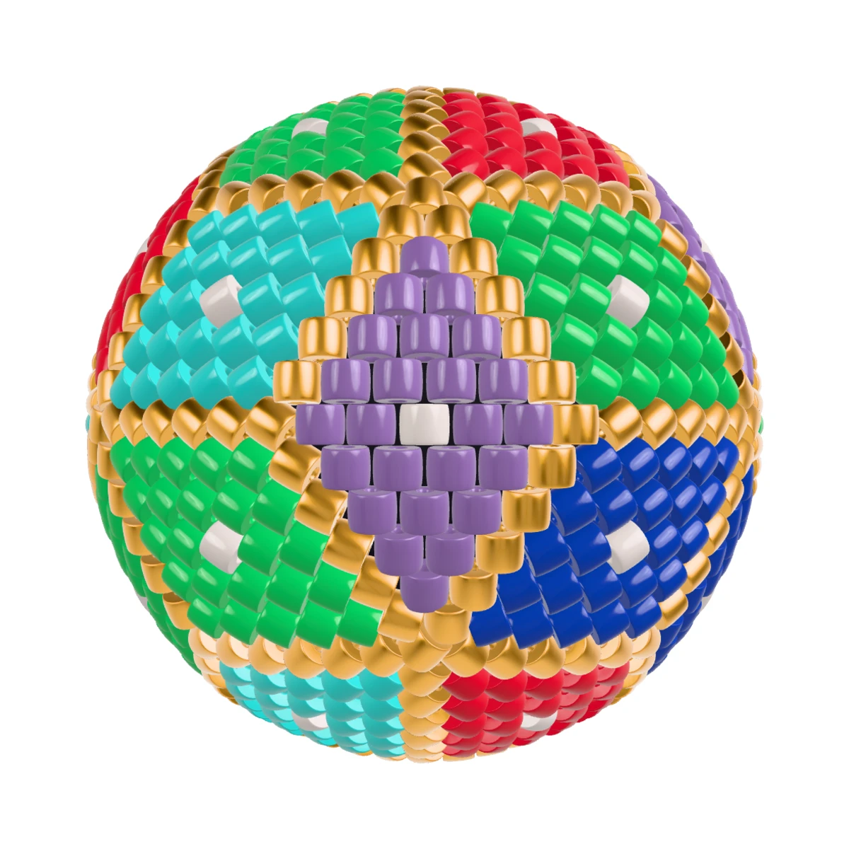 Шар ромби: 3D peyote balls: Front