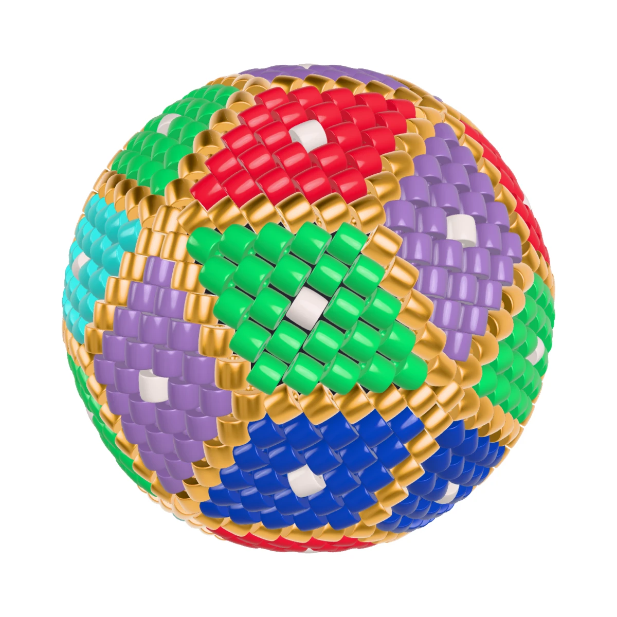 Шар ромби: 3D peyote balls: Turned