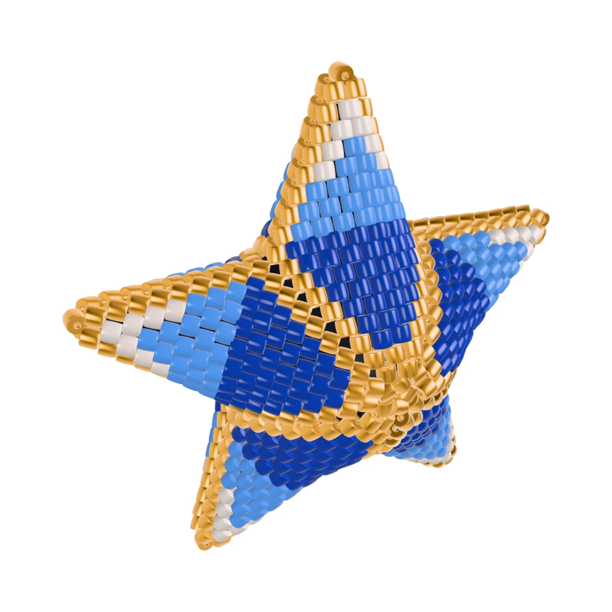 3D peyote star: 3D peyote stars: From above