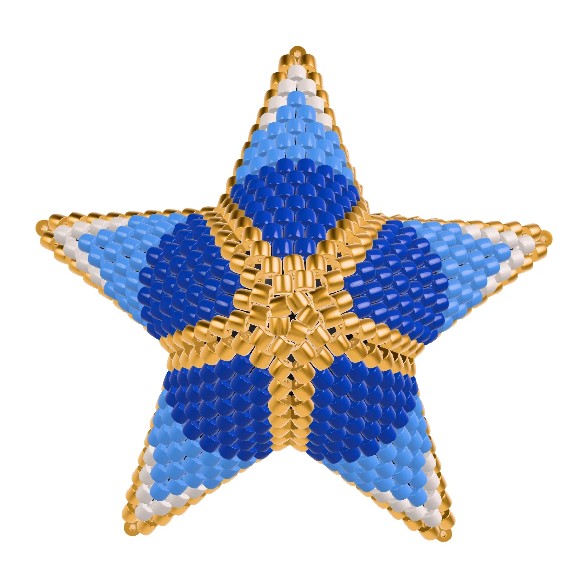 3D peyote star: 3D peyote stars