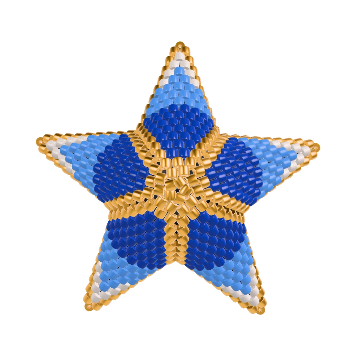 3D peyote star: 3D peyote stars: Front