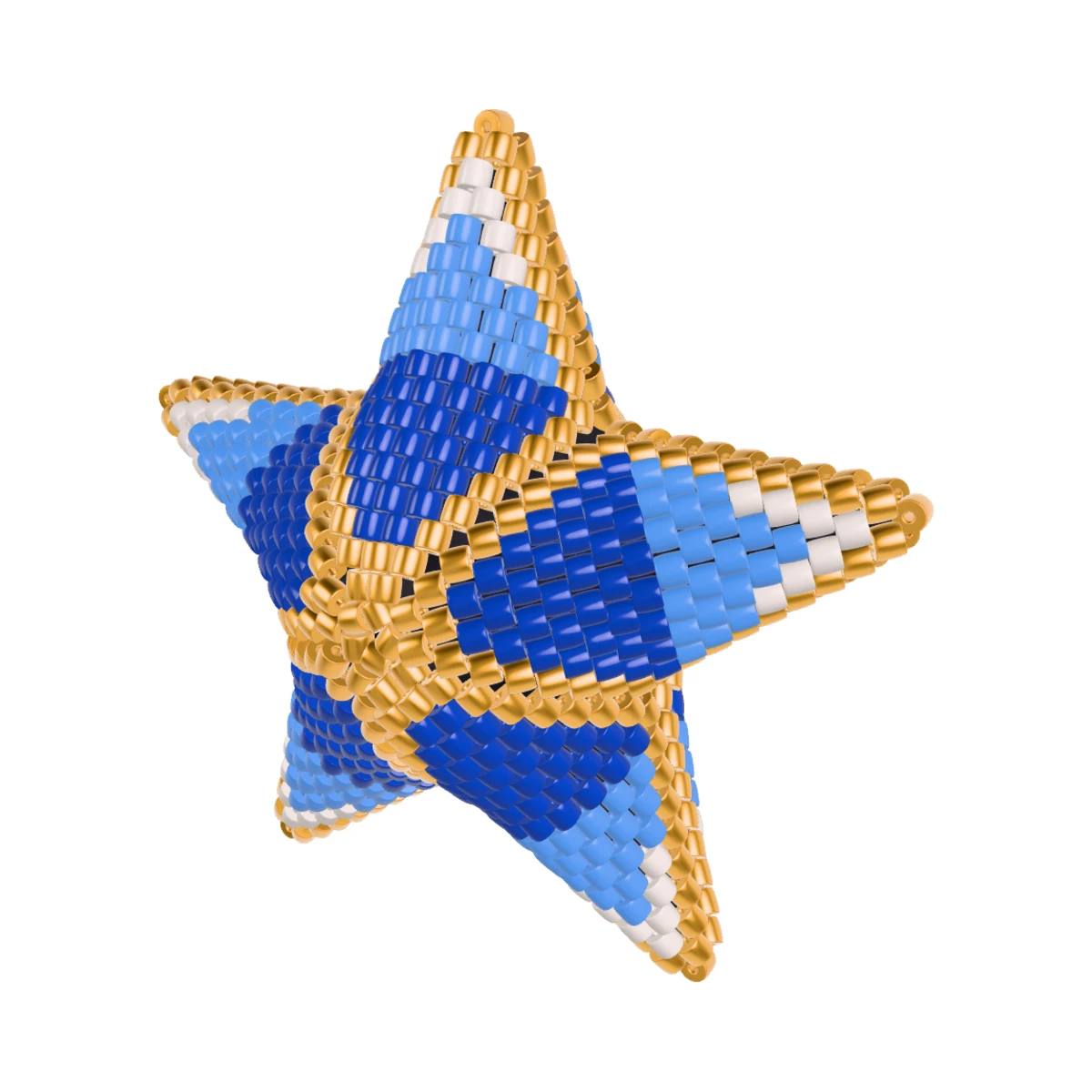 3D peyote star: 3D peyote stars: Turned