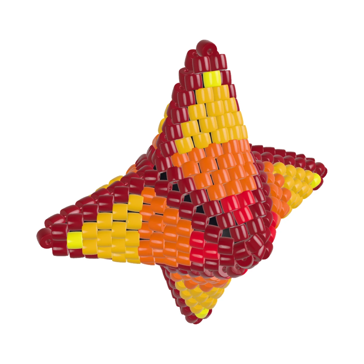 Зірка «Полум'я»: 3D peyote stars: From above