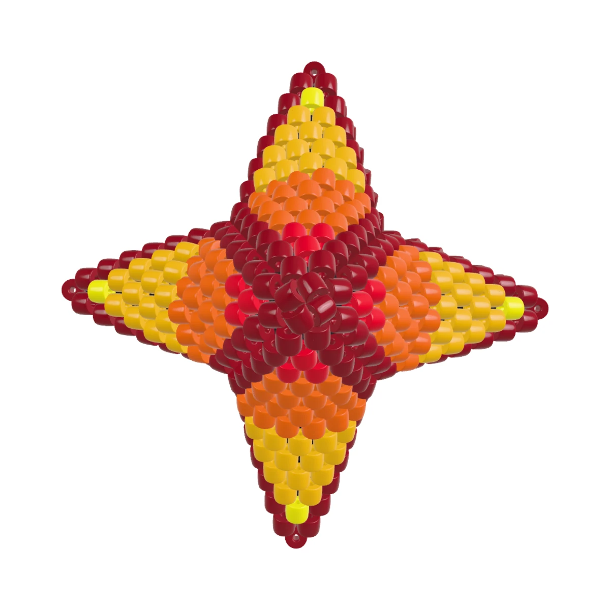 Зірка «Полум'я»: 3D peyote stars: Front