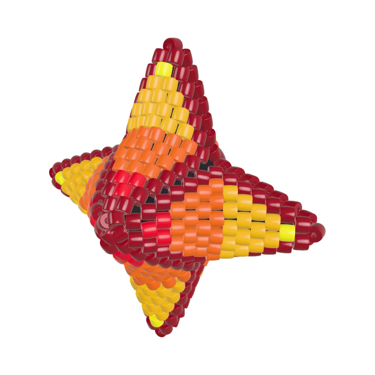 Зірка «Полум'я»: 3D peyote stars: Turned