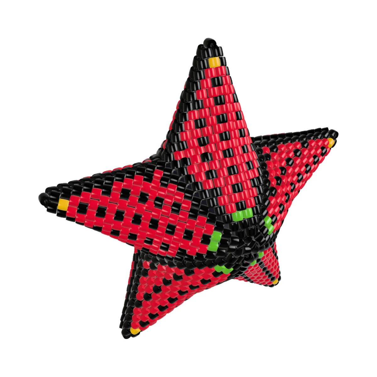Зірка «Гуцульська»: 3D peyote stars: From above