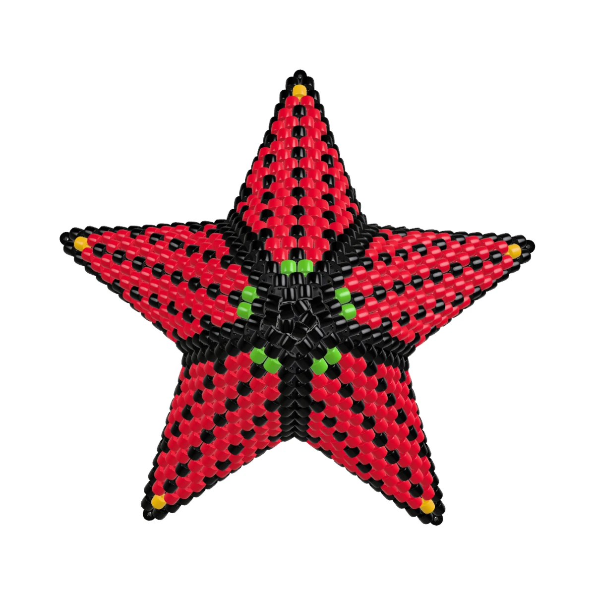 Зірка «Гуцульська»: 3D peyote stars: Front