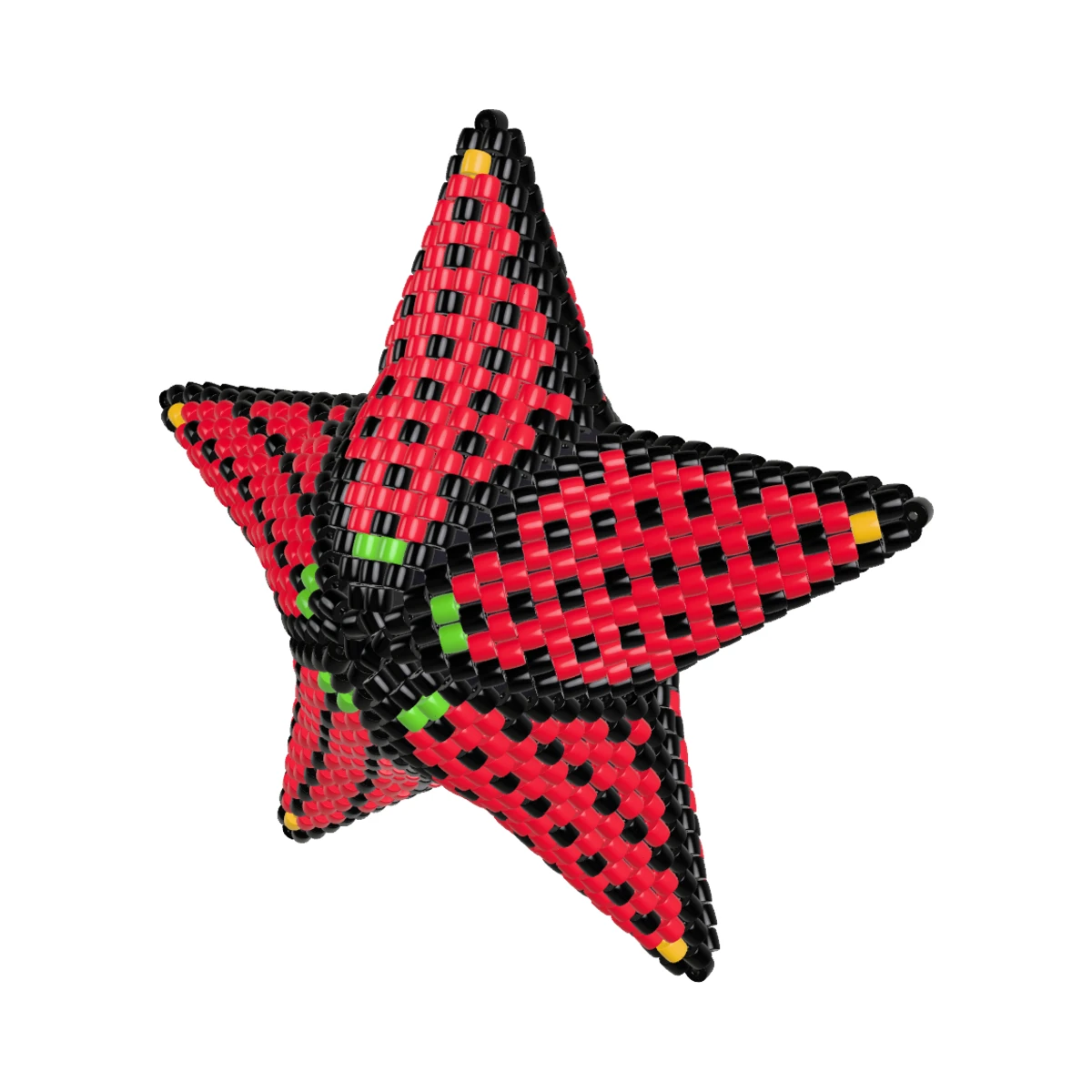 Зірка «Гуцульська»: 3D peyote stars: Turned