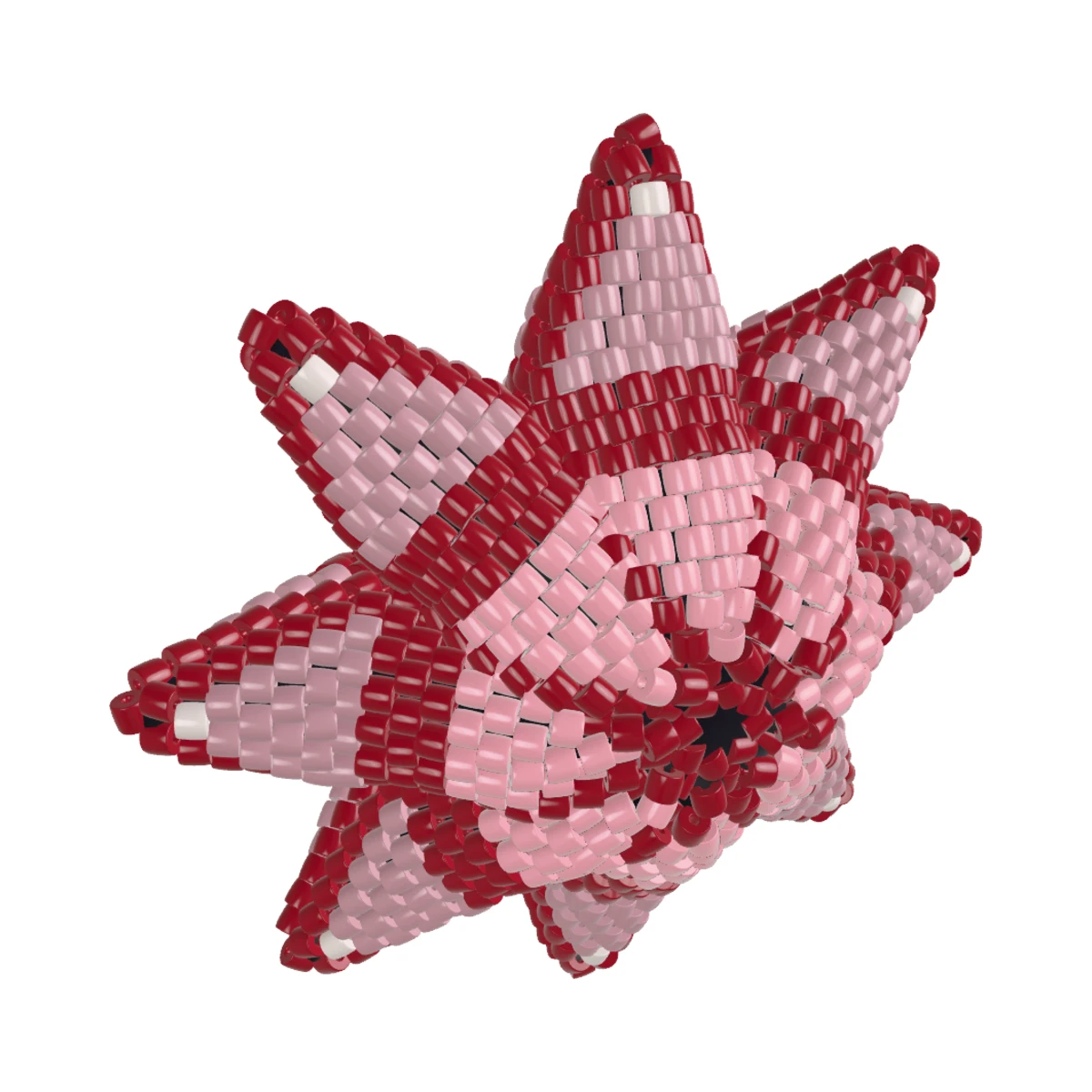 Зірка восьмипроменева «Рожа»: 3D peyote stars: From above