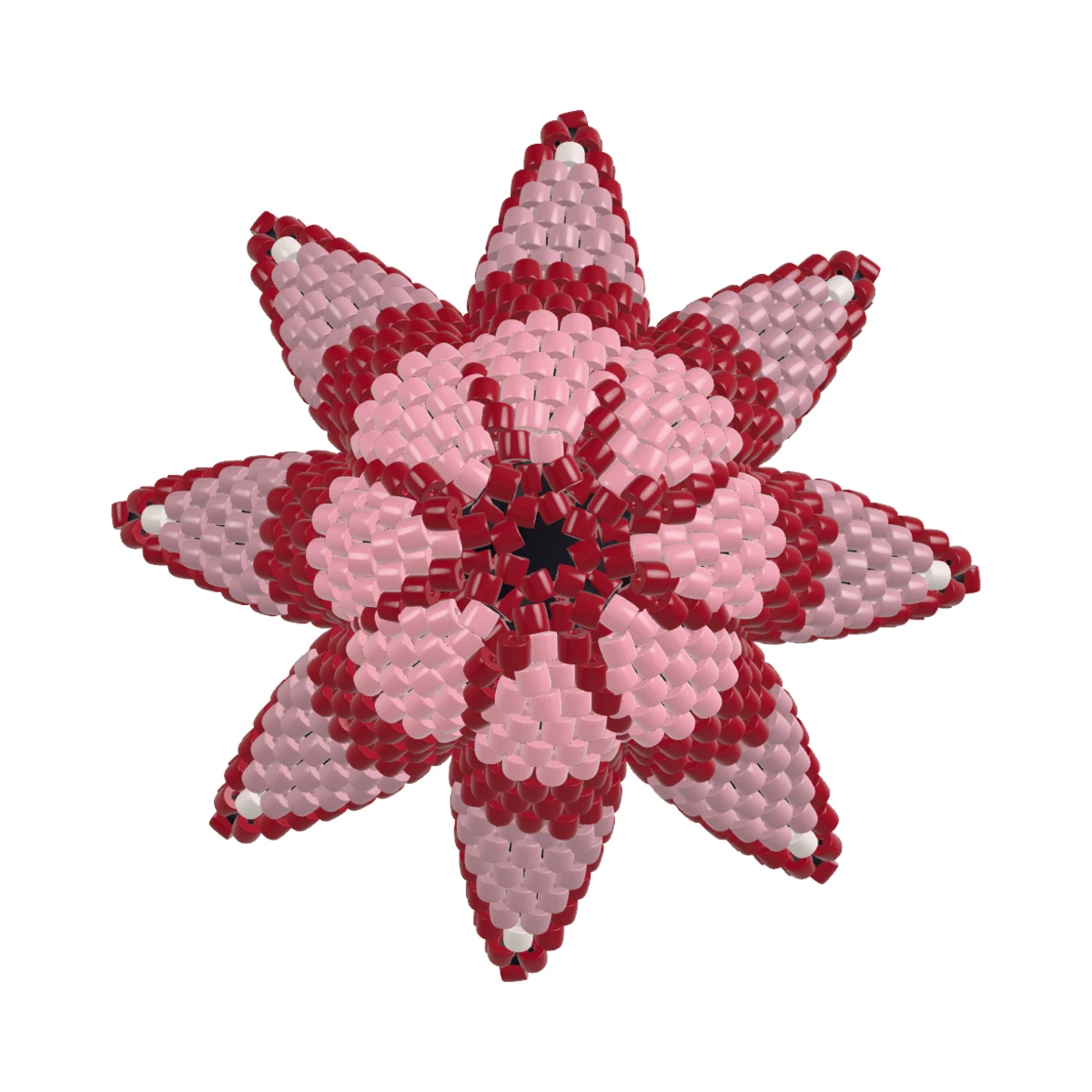 Зірка восьмипроменева «Рожа»: 3D peyote stars: Front