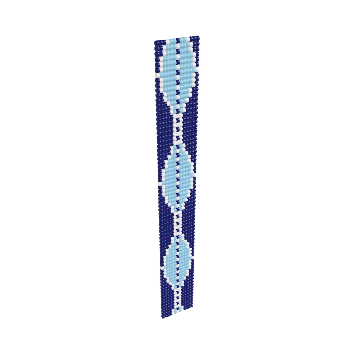 Checkerboard waves bracelet: Loom & flat: From above