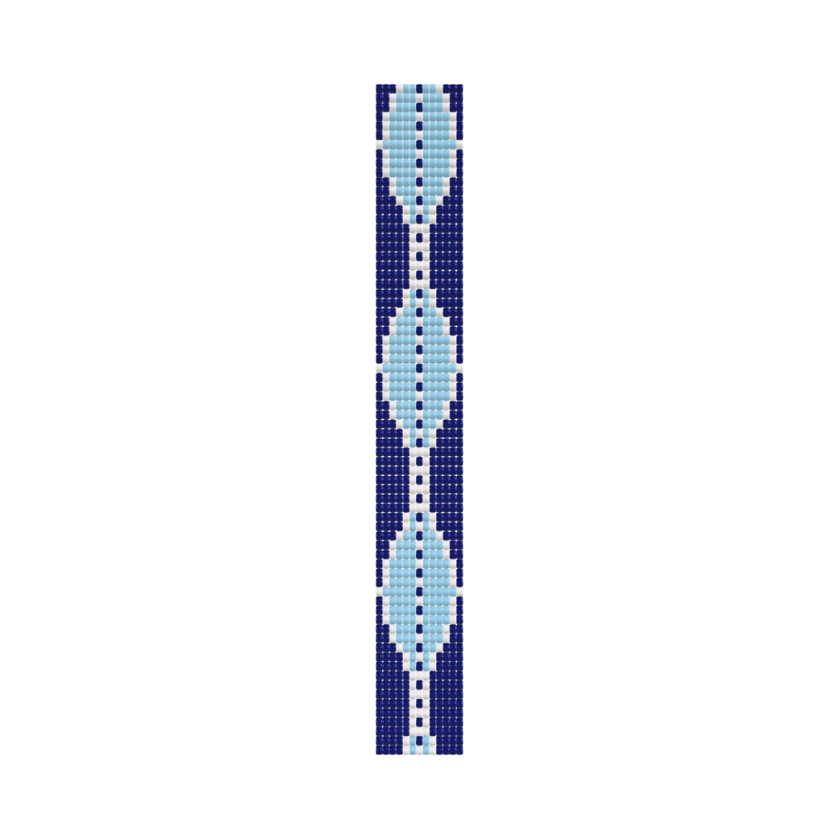 Checkerboard waves bracelet: Loom & flat: Front