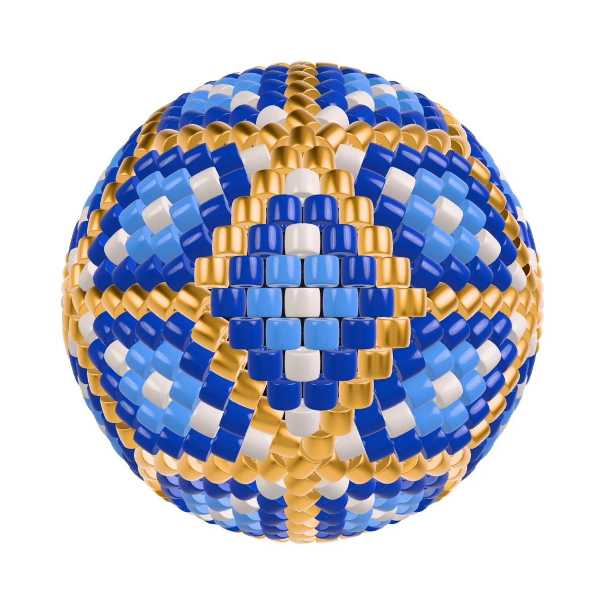 Куля «Зимова квітка»: 3D peyote balls: Front